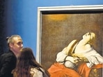 Mumbai, India - Oct. 14, 2025: Art lover look at Caravaggio's Magdalene in Ecstasy - painting exhibition at Bhau Daji Lad Museum, Byculla in Mumbai, India, on Tuesday, October 14, 2025. (Photo by Anshuman Poyrekar/Hindustan Times) (Anshuman Poyrekar/HT Photo) Mumbai, India - Oct. 14, 2025: Art lover look at Caravaggio's Magdalene in Ecstasy - painting exhibition at Bhau Daji Lad Museum, Byculla in Mumbai, India, on Tuesday, October 14, 2025. (Photo by Anshuman Poyrekar/Hindustan Times) (Anshuman Poyrekar/HT Photo)