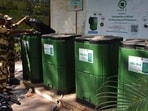 Thane, India - October -14, 2025: The Thane Municipal Corporation (TMC) has installed composting units in the premises of its headquarters to convert waste into organic fertilizer. Through this initiative, wet waste will be processed to produce compost in an eco-friendly manner. The civic body aims to set up similar composting boxes in every housing society across Thane in the near future, to reduce waste generation and promote sustainable waste management.The Thane Municipal Corporation has started an initiative to produce fertilizer from waste at its headquarters. The corporation plans to install such composting units in every housing society in the city in the future ,in Thane ,in Mumbai, India, on, Tuesday, October -14, 2025. ( Praful Gangurde / HT Photo ) Thane, India - October -14, 2025: The Thane Municipal Corporation (TMC) has installed composting units in the premises of its headquarters to convert waste into organic fertilizer. Through this initiative, wet waste will be processed to produce compost in an eco-friendly manner. The civic body aims to set up similar composting boxes in every housing society across Thane in the near future, to reduce waste generation and promote sustainable waste management.The Thane Municipal Corporation has started an initiative to produce fertilizer from waste at its headquarters. The corporation plans to install such composting units in every housing society in the city in the future ,in Thane ,in Mumbai, India, on, Tuesday, October -14, 2025. ( Praful Gangurde / HT Photo )
