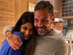 Sunjay Kapur hugs Priya Sachdev in an unseen pic shared by Kalyani Saha. Sunjay Kapur hugs Priya Sachdev in an unseen pic shared by Kalyani Saha.