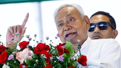 Bihar chief minister Nitish Kumar addresses during the 'NDA Karyakarta Sammelan', in Muzaffarpur. (ANI FILE) Bihar chief minister Nitish Kumar addresses during the 'NDA Karyakarta Sammelan', in Muzaffarpur. (ANI FILE)