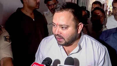 Hajipur: RJD leader Tejashwi Yadav speaks to the media after filing his nomination from the Raghopur assembly constituency, in Hajipur on Wednesday. (ANI Video Grab) (ANI Grab ) Hajipur: RJD leader Tejashwi Yadav speaks to the media after filing his nomination from the Raghopur assembly constituency, in Hajipur on Wednesday. (ANI Video Grab) (ANI Grab )