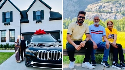 Amit Kashyap, an Indian techie, with his parents in the US. (Amit Kashyap) Amit Kashyap, an Indian techie, with his parents in the US. (Amit Kashyap)