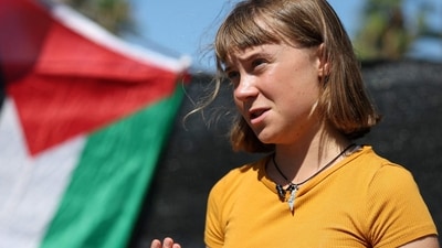 A flotilla carrying humanitarian aid and activists, including Swedish climate campaigner Greta Thunberg, is set to depart Barcelona on August 31 to try to "break the illegal siege of Gaza," organizers said. (AFP)