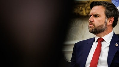 US Vice President JD Vance downplays offensive nature of text messages shared among a group of Young Republicans leaders. (File/Bloomberg) US Vice President JD Vance downplays offensive nature of text messages shared among a group of Young Republicans leaders. (File/Bloomberg)