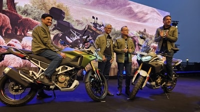 The management of TVS Motor Co. at the launch event for the TVS Apache RTX in Theog, Himachal Pradesh, on Wednesday, 15 October 2025. (HT Auto)