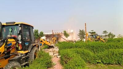 The authority has earmarked this area for the development of Logistics Hub as it is located near Noida airport that is slated to become operational by 2025-end. (HT Photos) The authority has earmarked this area for the development of Logistics Hub as it is located near Noida airport that is slated to become operational by 2025-end. (HT Photos)