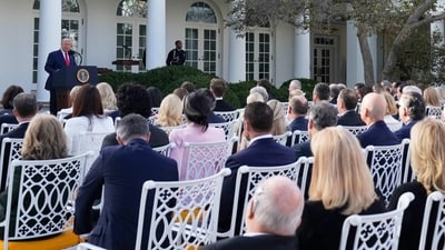 President Donald Trump speaks before presenting the Presidential Medal of Freedom for Charlie Kirk to his widow Erika Kirk in the Rose Garden of the White House, Tuesday, Oct. 14, 2025, in Washington. (AP Photo/Mark Schiefelbein) (AP) President Donald Trump speaks before presenting the Presidential Medal of Freedom for Charlie Kirk to his widow Erika Kirk in the Rose Garden of the White House, Tuesday, Oct. 14, 2025, in Washington. (AP Photo/Mark Schiefelbein) (AP)