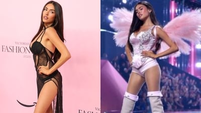 Madison Beer appeared in a different outfit on the carpet than the one she wore on the runway. (X/@vsactu, X/@tunbeer) Madison Beer appeared in a different outfit on the carpet than the one she wore on the runway. (X/@vsactu, X/@tunbeer)