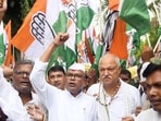 Bihar Congress president Rajesh Ram with party workers (Photo by Santosh Kumar/ Hindustan Times)