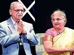 Narayana Murthy said it is the elders' responsibility to motivate young people to vote, while his wife Sudha Murty asserted that voting gives people the ‘power to talk’. (File)