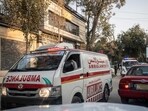 Ambulances rush along a road towards the site of an explosion in Kabul on October 15, 2025, amid heavy border clashes between Afghanistan and Pakistan. Ambulances rush along a road towards the site of an explosion in Kabul on October 15, 2025, amid heavy border clashes between Afghanistan and Pakistan.