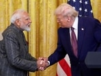 Prime Minister Narendra Modi (left) and US President Donald Trump shake hands as they attend a joint press conference at the White House in Washington, D.C.