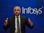 Infosys CEO Salil Parekh. Infosys share price fell 0.08% to  <span class='webrupee'>₹</span>1,472.75 apiece on the BSE before the quarterly results were announced.