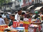 People buy crackers near Jama Masjid in Delhi on Wednesday. (Arvind Yaadav/HT photo) People buy crackers near Jama Masjid in Delhi on Wednesday. (Arvind Yaadav/HT photo)