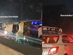 Several bikers were seen taking shelter under flyovers and metro bridges to escape the rain.