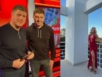 Neil Mellor with Steven Gerrard and Nicole Mellor