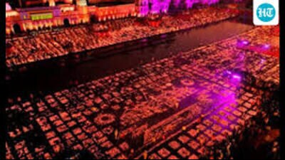 A team of 30 people from the Guinness World Records will count earthen lamps for the new record. (HT file) A team of 30 people from the Guinness World Records will count earthen lamps for the new record. (HT file)