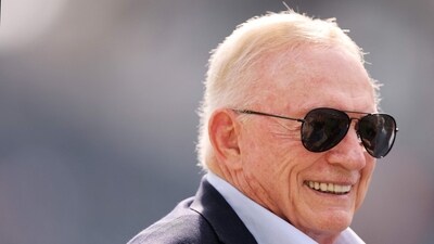 Apart from Jerry Jones, claims were also made about former NASCAR driver Danica Patrick donating $7 million to the TPUSA halftime event. (Getty Images via AFP) Apart from Jerry Jones, claims were also made about former NASCAR driver Danica Patrick donating $7 million to the TPUSA halftime event. (Getty Images via AFP)