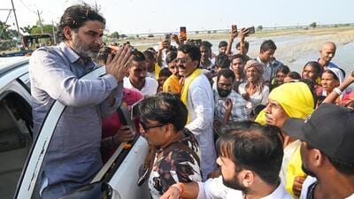 Jan Suraaj Party chief Prashant Kishor greets people during the ‘Bihar Badlav Yatra’ at Raghopur. (ANI) Jan Suraaj Party chief Prashant Kishor greets people during the ‘Bihar Badlav Yatra’ at Raghopur. (ANI)