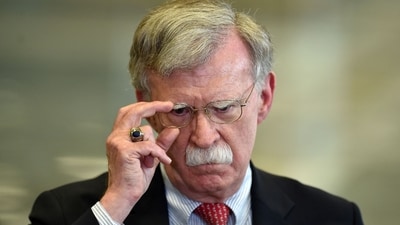 Former National Security Advisor John Bolton answers journalists questions after his meeting with Belarus President in Minsk (AFP) Former National Security Advisor John Bolton answers journalists questions after his meeting with Belarus President in Minsk (AFP)