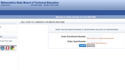 MSBTE Winter 2025 Exam admit card is out at msbte.ac.in. Enter enrolment number or seat number to download hall ticket through the direct link given here. MSBTE Winter 2025 Exam admit card is out at msbte.ac.in. Enter enrolment number or seat number to download hall ticket through the direct link given here.