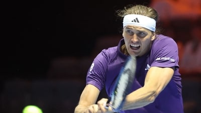 Alexander Zverev during the Six Kings Slam in Riyadh. (AFP) Alexander Zverev during the Six Kings Slam in Riyadh. (AFP)