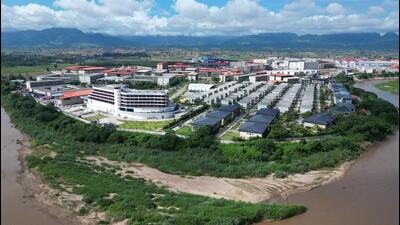 The KK Park complex in Myanmar's Myawaddy township from where scammers operate. (AFP) The KK Park complex in Myanmar's Myawaddy township from where scammers operate. (AFP)