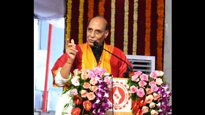 The country now aims to scale capacity to ₹3 lakh crore by 2029 and defence exports to ₹50,000 crore, said defence minister Rajnath Singh. (HT PHOTO) The country now aims to scale capacity to ₹3 lakh crore by 2029 and defence exports to ₹50,000 crore, said defence minister Rajnath Singh. (HT PHOTO)