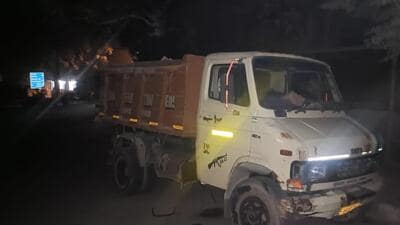 The truck driver, Kamal Kumar, originally from Muzaffarpur in Bihar, allegedly tried to flee after the collision, but was forced to stop when the motorcycle got lodged under the truck’s fuel tank, according to police officers aware of the details in the case. (HT Photo) The truck driver, Kamal Kumar, originally from Muzaffarpur in Bihar, allegedly tried to flee after the collision, but was forced to stop when the motorcycle got lodged under the truck’s fuel tank, according to police officers aware of the details in the case. (HT Photo)
