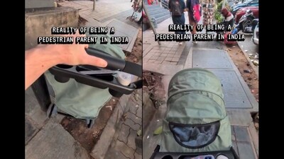 Caleb Friesen highlighted the poor state of Indian footpaths. (X/@caleb_friesen2) Caleb Friesen highlighted the poor state of Indian footpaths. (X/@caleb_friesen2)