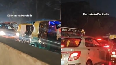 Several bikers were seen taking shelter under flyovers and metro bridges to escape the rain. (Screengrab@Karnatakaportfolio)