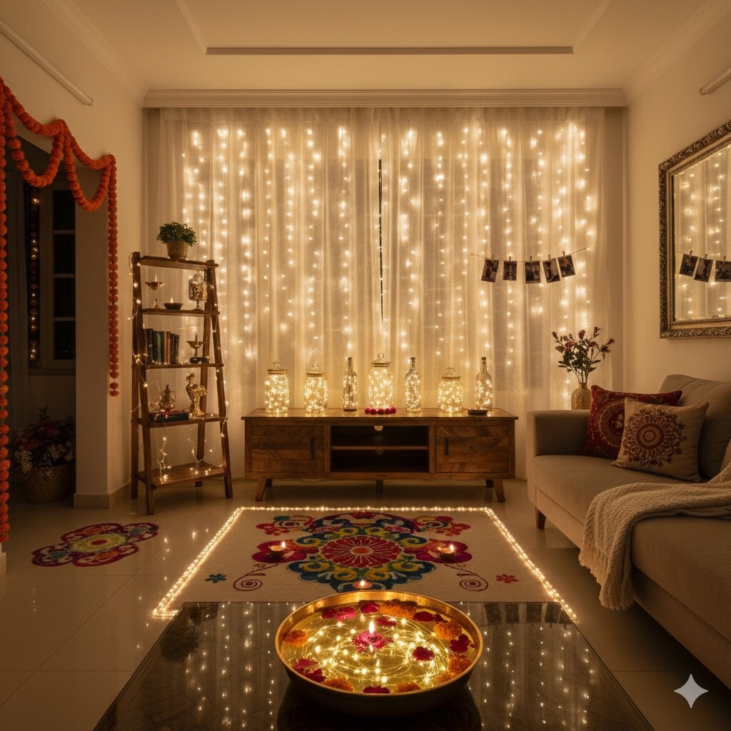 Fairylight is one of the staples of Diwali decorations, but make sure you are stringing them up with all the due precautions. (Picture credit: Gemini AI) Fairylight is one of the staples of Diwali decorations, but make sure you are stringing them up with all the due precautions. (Picture credit: Gemini AI)
