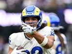 Rams wide receiver Puka Nacua will miss the game against the Jaguars due to a sprained left ankle. (Photo by Greg Fiume / GETTY IMAGES NORTH AMERICA / Getty Images via AFP)