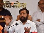 Mumbai, India – 30, Sept 2025: Deputy Chief Minister Eknath Shinde addressing the media on the flood situation in Maharashtra, at Balasaheb Bhavan, Nariman Point, in Mumbai, India, on Tuesday, Sept 30, 2025. (Photo by Bhushan Koyande/HT Photo) Mumbai, India – 30, Sept 2025: Deputy Chief Minister Eknath Shinde addressing the media on the flood situation in Maharashtra, at Balasaheb Bhavan, Nariman Point, in Mumbai, India, on Tuesday, Sept 30, 2025. (Photo by Bhushan Koyande/HT Photo)