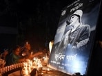 People light candles and pay their respects at a memorial for late singer Zubeen Garg, in Tezpur, Assam. (ANI)