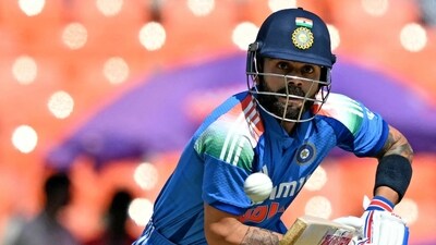 Virat Kohli and Shubman Gill have scored at a brisk pace since Rohit fell early (AFP) Virat Kohli and Shubman Gill have scored at a brisk pace since Rohit fell early (AFP)