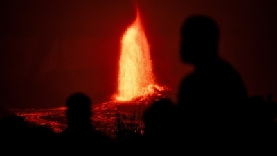 An eruption — the eighth on the same volcanic rift since late 2023 — earlier this year “just north of the protective barrier by Grindavik.” (Pic used for representation) (File) (REUTERS)