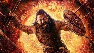 Kantara Chapter 1 worldwide box office collection day 15: Rishab Shetty in a still from the Kannada film. Kantara Chapter 1 worldwide box office collection day 15: Rishab Shetty in a still from the Kannada film.