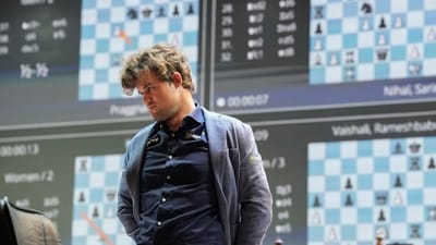 Magnus Carlsen during a tournament. (PTI)
