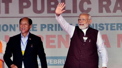 Prime Minister Narendra Modi with Nagaland chief minister Neiphiu Rio. (ANI File Photo) Prime Minister Narendra Modi with Nagaland chief minister Neiphiu Rio. (ANI File Photo)
