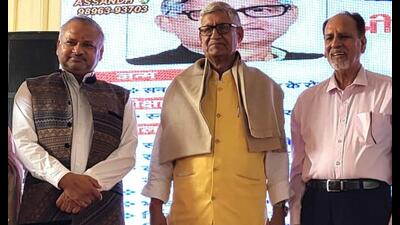 Rajya Sabha MP Ramchandra Jangra during an event in Karnal on Thursday. (HT)