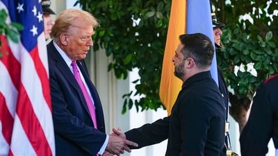 Trump met with Ukrainian President Volodymyr Zelensky at the White House. (Bloomberg) Trump met with Ukrainian President Volodymyr Zelensky at the White House. (Bloomberg)