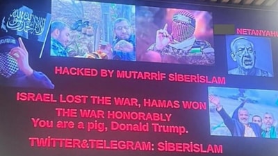 Visuals of the messages displayed have gone viral on social media. (X/@DahliaKurtz) Visuals of the messages displayed have gone viral on social media. (X/@DahliaKurtz)