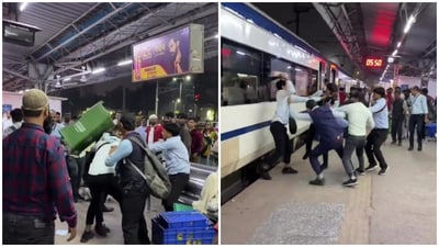Northern Railway said that the concerned contractor has been fined ₹5 lakh and a notice has been issued to cancel the contract. (Screengrab/X/@Benarasiyaa) Northern Railway said that the concerned contractor has been fined ₹5 lakh and a notice has been issued to cancel the contract. (Screengrab/X/@Benarasiyaa)