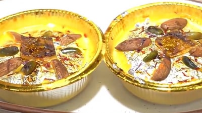 Believed to have health benefits, the sweet is marketed not just as premium, but a healthy festive offering as well. (Video grab/X) Believed to have health benefits, the sweet is marketed not just as premium, but a healthy festive offering as well. (Video grab/X)