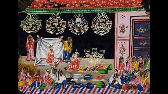 Wedding Procession; Bride Under a Canopy, circa 1800, creator unknown. Many ideas adopted by Indian nationalists, such as widow remarriage, had their origins in the radical beliefs of Young Bengal. (Getty Images)