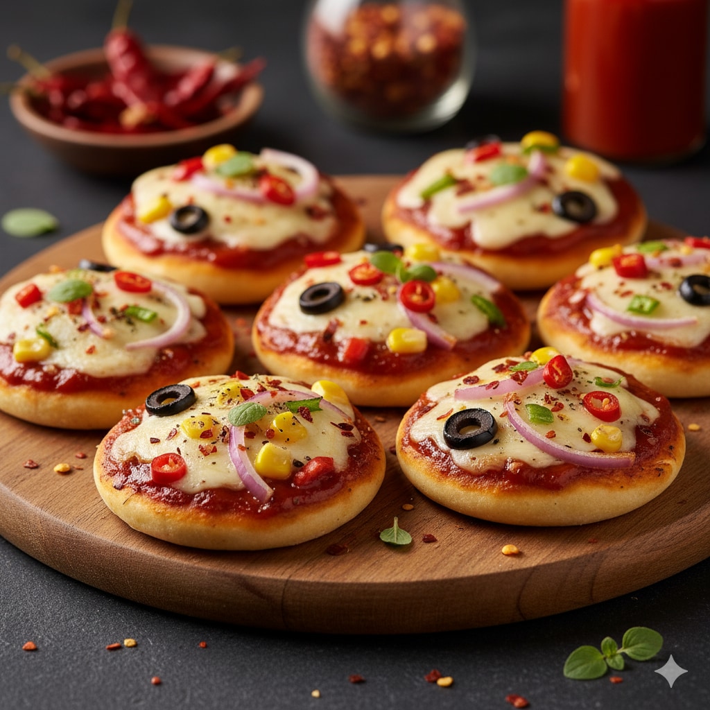 These mini pizzas add fun to game night. (Picture credit: Gemini AI for visual references. )
