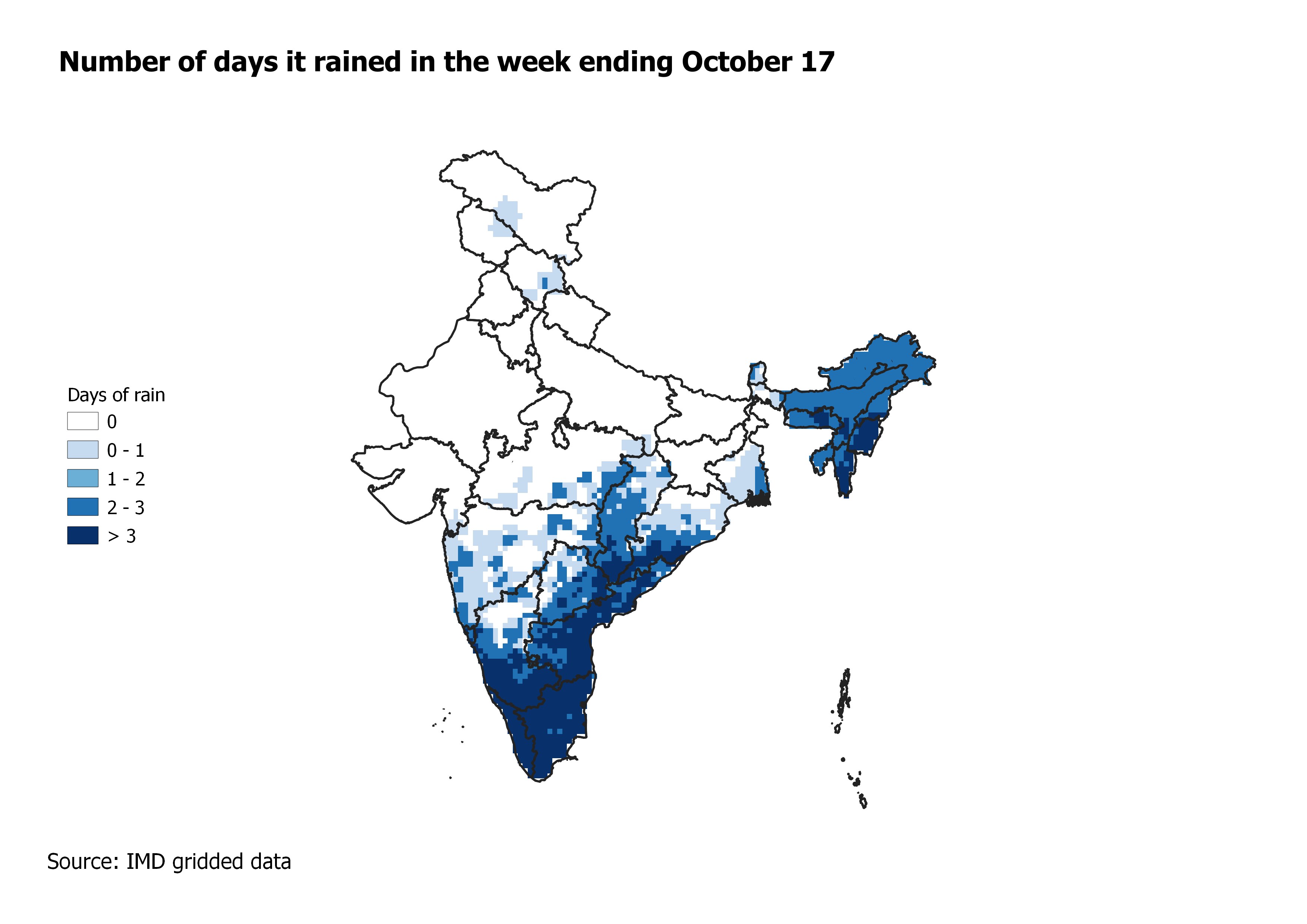 Number of days it rained in the week ending October 17 Number of days it rained in the week ending October 17