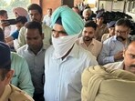 DIG Punjab Harcharan Singh Bhullar in district court Sector 43 in Chandigarh on Friday. DIG Punjab Harcharan Singh Bhullar in district court Sector 43 in Chandigarh on Friday.