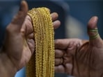 Gold necklaces at a Umedmal Tilokchand (U.T) Zaveri jewelry store at Zaveri Bazaar ahead of the festival of Dhanteras in Mumbai, India, on Friday, Oct. 17, 2025 Gold necklaces at a Umedmal Tilokchand (U.T) Zaveri jewelry store at Zaveri Bazaar ahead of the festival of Dhanteras in Mumbai, India, on Friday, Oct. 17, 2025